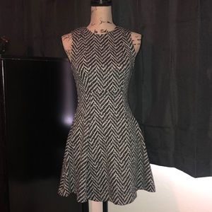 BCBG Fit & Flare Chevron Dress